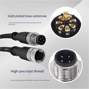 Connecteurs étanches IP68 3 4 5 8p capteur de câble soudé circulaire industriel surmoulé Aviation prises mâles et femelles M8 - Product Image 6