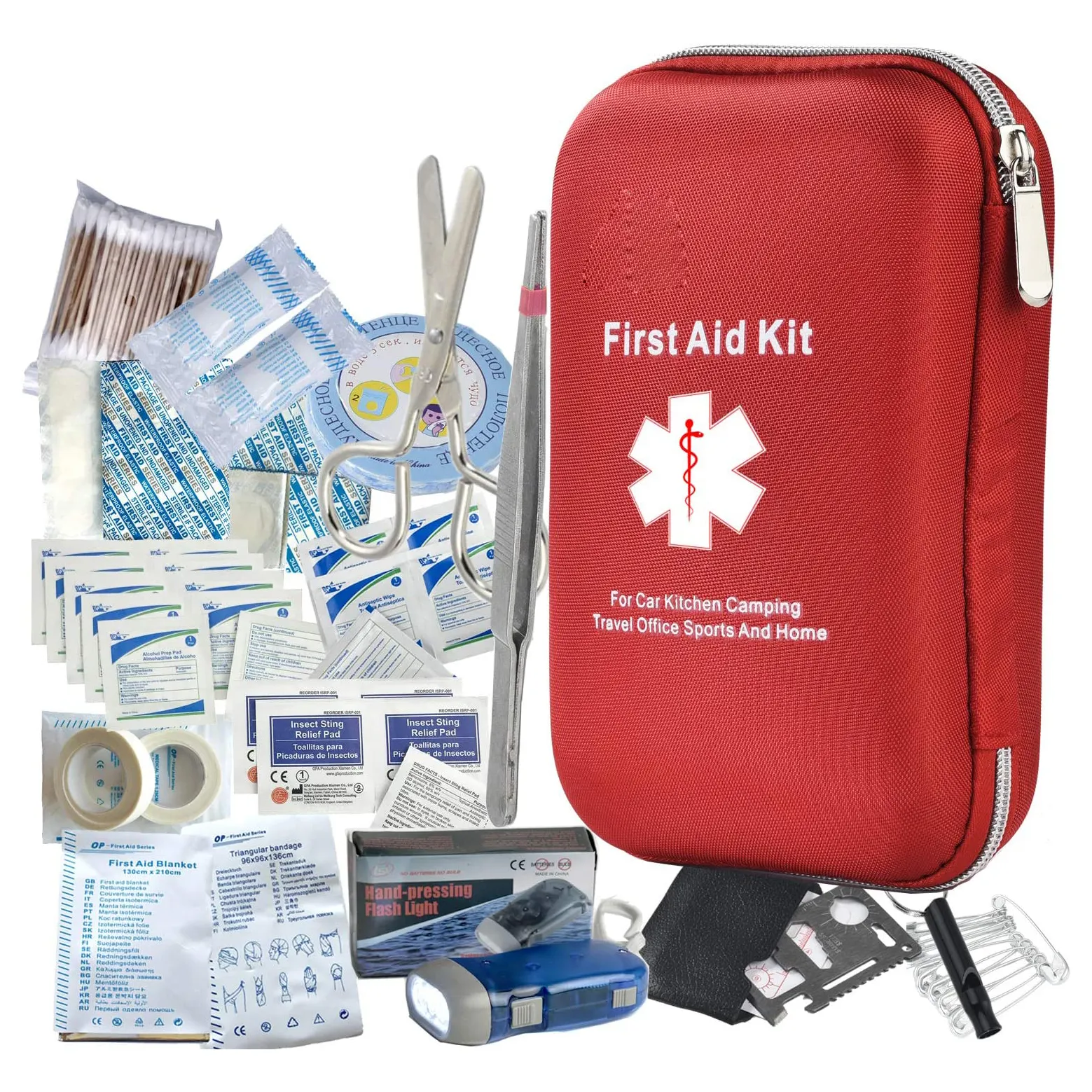 163pcs Kit di pronto soccorso impermeabile portatile lesioni essenziali attrezzature di emergenza medica Kit di sopravvivenza per auto cucina campeggio
