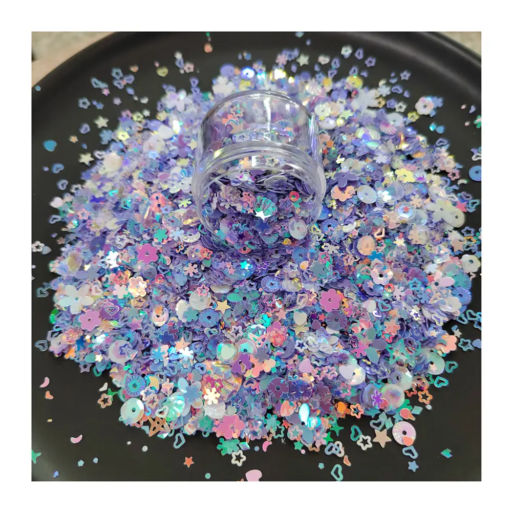 New Kawaii Metallic paillettes Mixed Heart Star Shell Fish Diamond glitter sciolti per fornitore di unghie artigianato coriandoli di san valentino