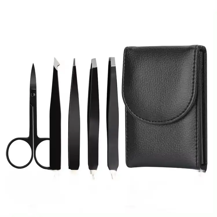 Lông Mày Nhíp Kit Xách Tay Thép Không Gỉ Lông Mày Tweezer Set Với Cắt Kéo Cho Lông Mày Loại Bỏ