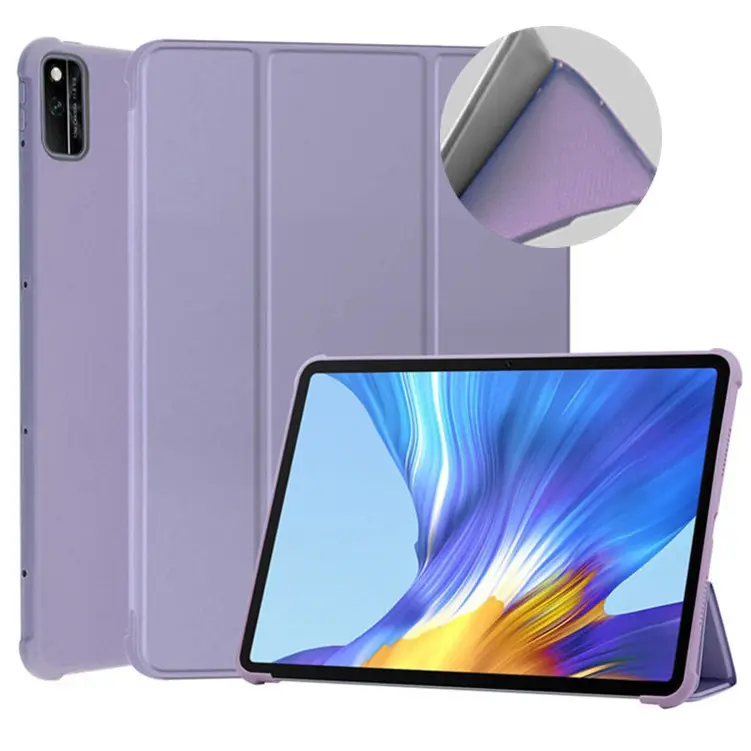 Casing Tablet Flip pintar berdiri tiga lipat TPU silikon lunak penutup untuk Huawei Mate Pad 11 Pro gamepad Air 11.5 2023 Honor X8 X9