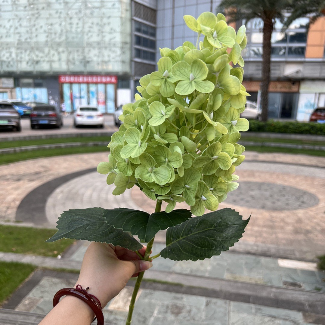 Sensation de caoutchouc souple, grande forme de pagode, vert hortensia