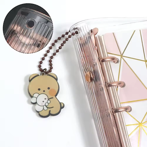 Traveller Journal legante trasparente in PVC per Notebook chiusura a bottone a scatto rosa oro nero legante a 6 anelli