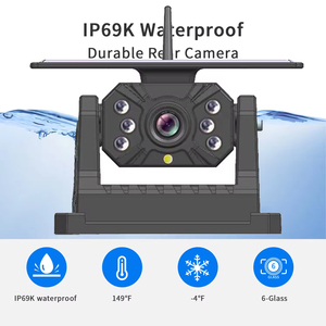 Plug and Play từ không dây năng lượng mặt trời sao lưu máy ảnh AHD 1080p ip69k không thấm nước HD tầm nhìn ban đêm phía sau xem máy ảnh cho xe tải xe - Product Image 4