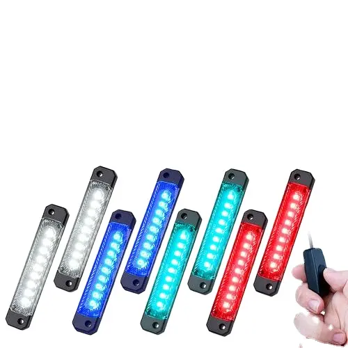 N2-RGB LEDライト8ポッドセット、リモートまたはブルートゥース制御付きトラックベッド照明用白、青、赤、緑