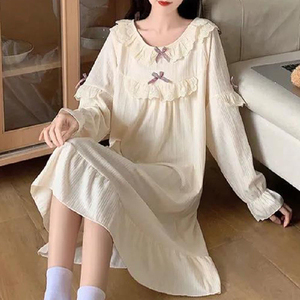 2024かわいいロングパジャマセットナイトドレス安いパジャマピヤマバジュティダーホームウェア女性ナイティ新しい女性のパジャマ - Product Image 5