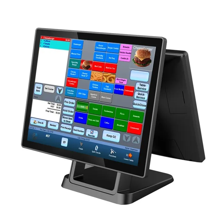 جهاز نقطة البيع المزود بمحطة أمامية للمنازل وشاشة لمسية مقاس 15 بوصة IP65 بسعة POS للمطاعم نقطة البيع