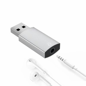 <strong>USB</strong> Digital 4-Section <strong>Audio</strong> Headset with 3.5mm Switcher 2-in-1 Stereo <strong>Input</strong> and <strong>Output</strong> Sound Card for Computers
