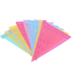 Banderín de arpillera de imitación, 12 Uds., pancarta Pastel, bandera triangular de tela Multicolor para fiesta, decoración de guirnalda de fiesta - Product Image 4