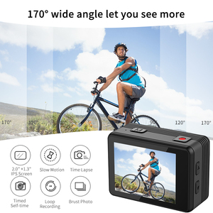 4K60fps 24MP六轴EIS二合一无线麦克风防水遥控器自行车游泳动作相机 - Product Image 2