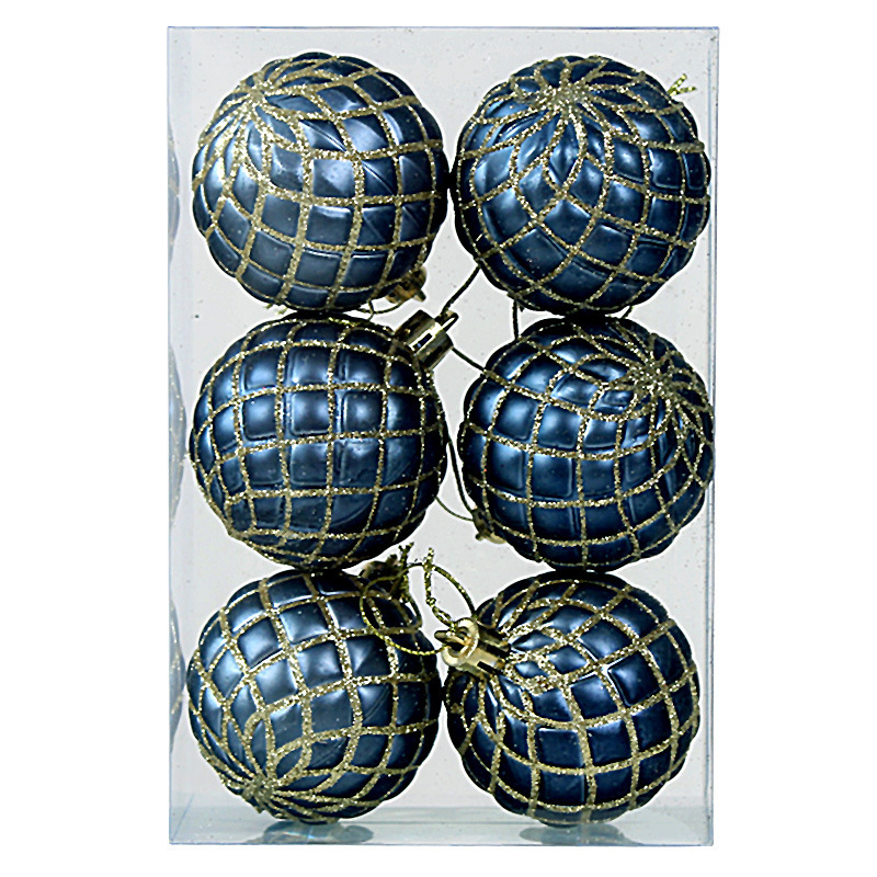 Painted 6cm6pcs (navy blue pineapple rubber)