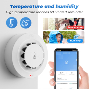 Nuevo lanzamiento Tuya Smart Life APP Control WIFI Sensor de humedad de temperatura de humo alimentado por batería AAA - Product Image 3