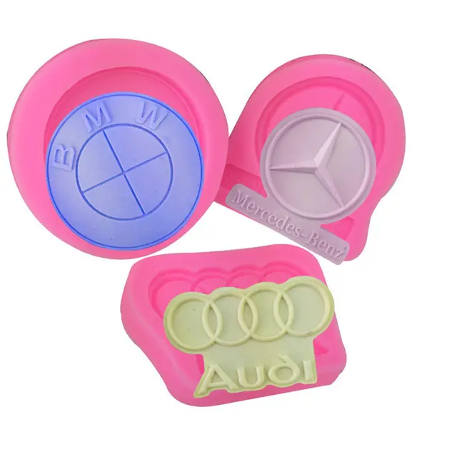 Hot sale car brand logos handmade chocolate cake silicone mould baking mould