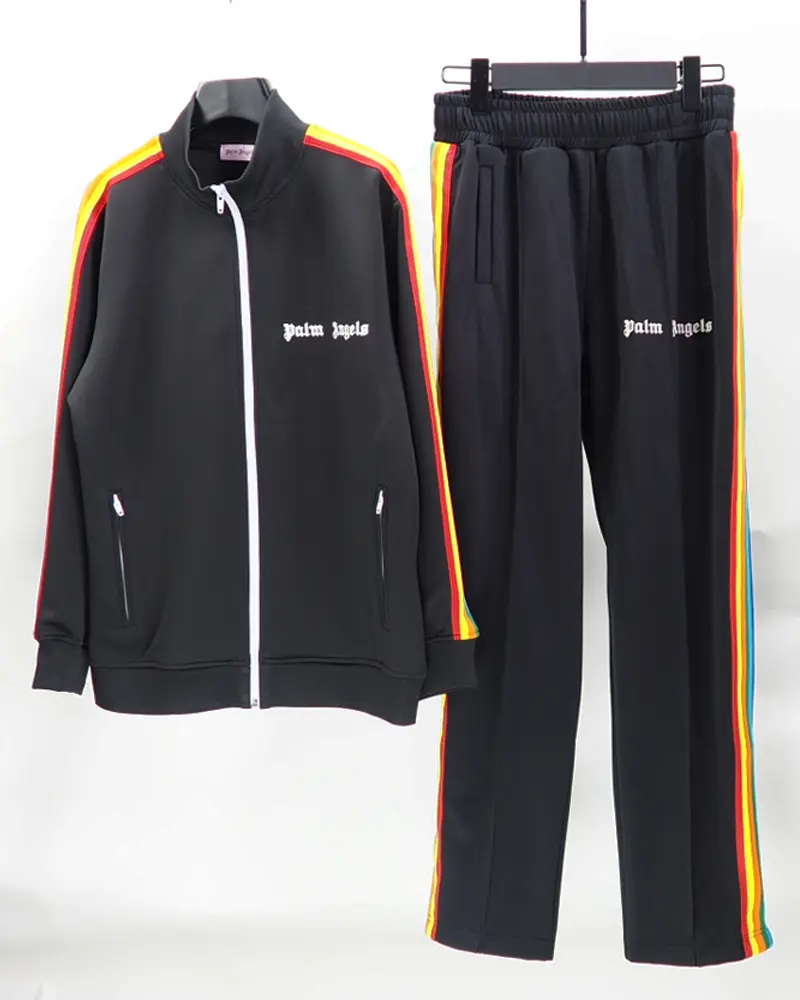 Moda Trend marka PA melek spor elbise ceket Monogrammed yan çizgili şerit okul üniforması Sweatpants