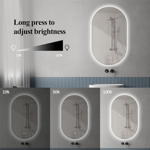 Luz LED de maquillaje para baño, 12V, 1A, un solo toque, tres colores, interruptor de Sensor inductivo inteligente, Mini espejo de cristal, espejo pequeño
