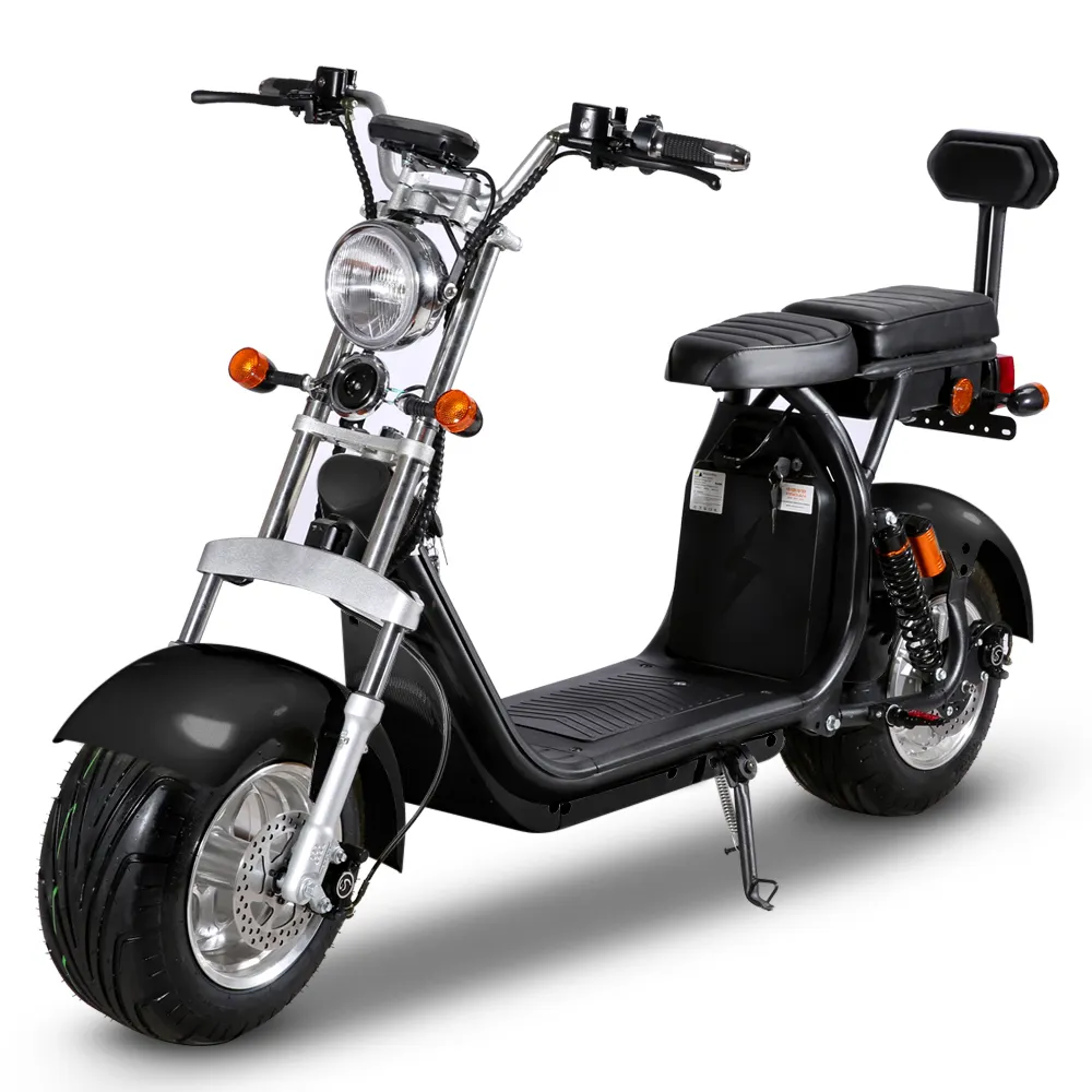 Preço de varejo 1500W 60V Importação China Pneu Gordura 2 Entrega Alimentos Scooter Elétrico Roda Scooter Elétrico Com Dois Assentos