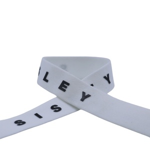 Cinta de poliéster de diseñador con logotipo personalizado, banda elástica de punto de alta elasticidad, pretina de costura elástica pesada para prendas de vestir - Product Image 1