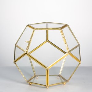 几何金属金粉涂层玻璃玻璃容器家居装饰花卉花瓶 - Product Image 6