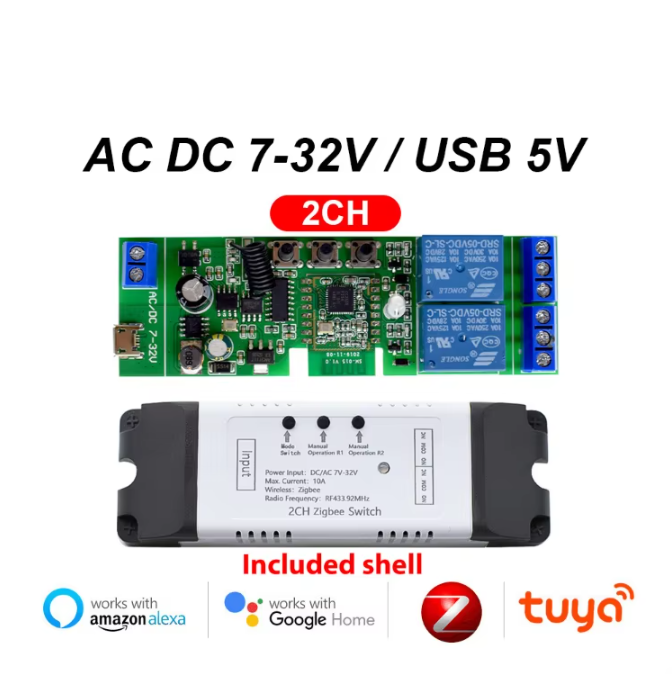 2CH AC/DC7-32V Tuya (รุ่น Zigbee)