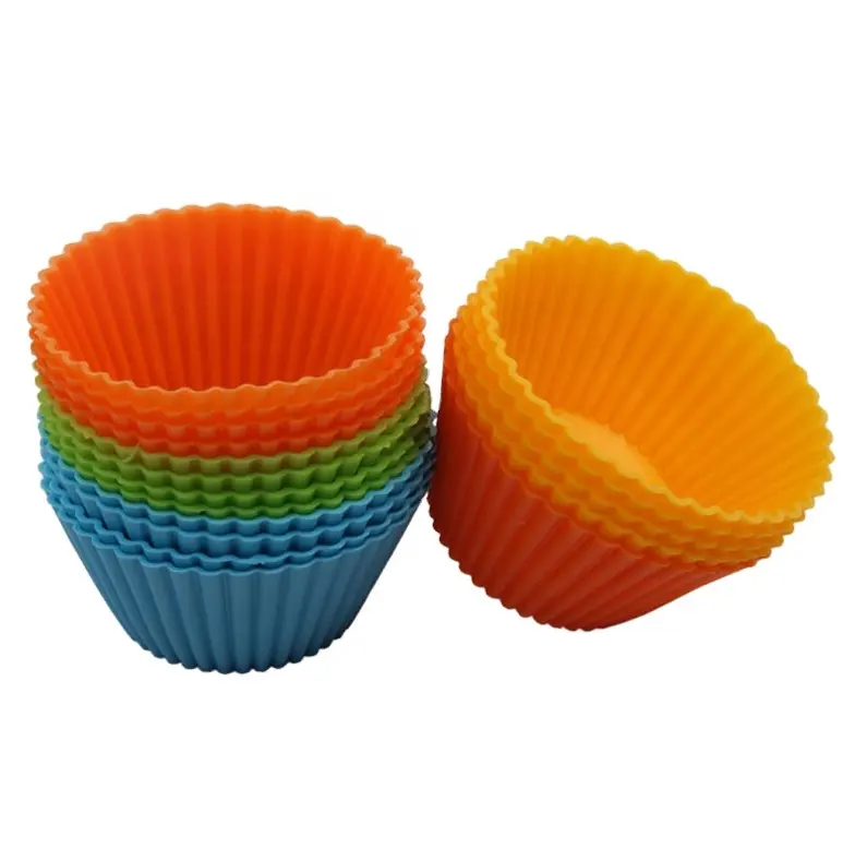 Stampo per Muffin in Silicone di forma rotonda custodia per Cupcake Bakeware Maker