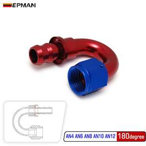 Epman an4 an6 an8 an10 an12 צינור קצה דחיפה-על זכר מתאים ישר 45 מעלות 90 מעלות 180 מעלות שמן סיבוב