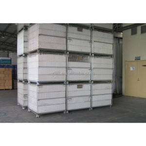 Caja Jaula de malla de alambre Contenedor de almacenamiento de malla de alambre de acero Contenedor de paleta Jaula Almacenamiento Caja de cesta de paleta Contenedor - Product Image 6