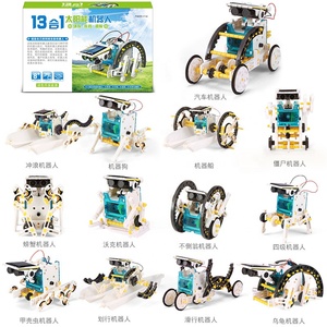 Istruzioni di imballaggio inglese Bambini meccanico che fanno stem istruzione materiali 13 in 1 solar <span class=keywords><strong>robot</strong></span> giocattoli.