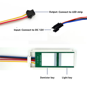 免费样品12V 5A 60w双键三色发光二极管调光器除雾器触摸开关浴室镜子传感器 - Product Image 3