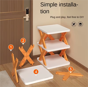 X Hình dạng Stackable giày lưu trữ Organizer DIY Nhựa Giày hiển thị tủ tiết kiệm không gian tổ chức phòng khách giày lưu trữ xx05 - Product Image 2
