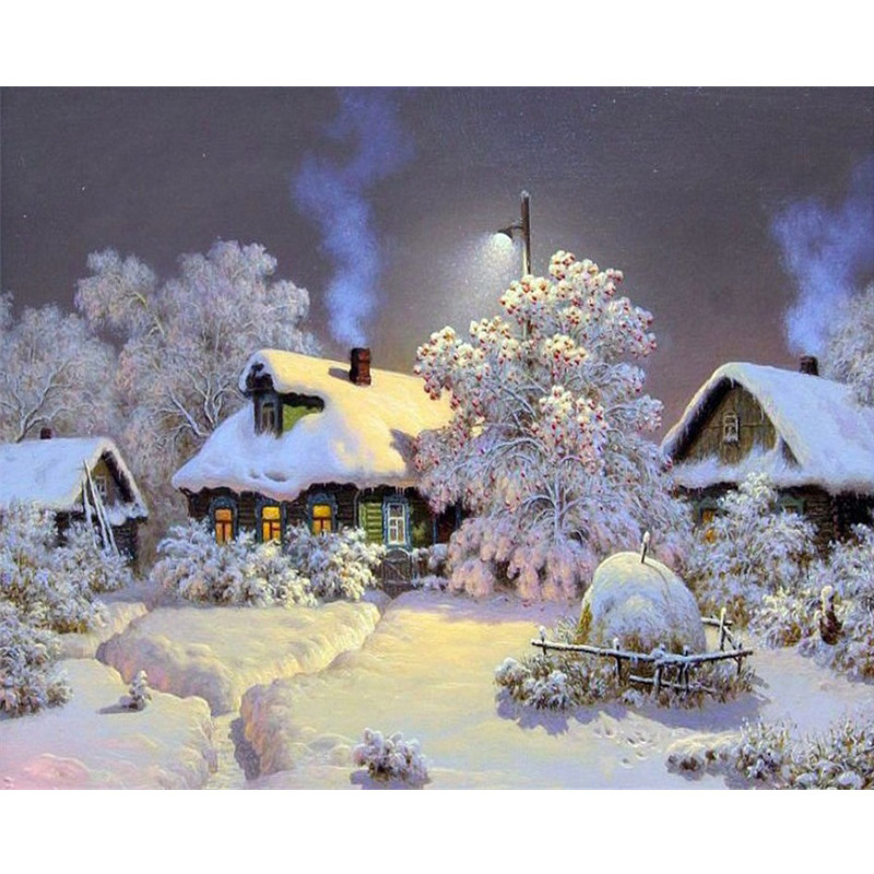 645 snowy cottage
