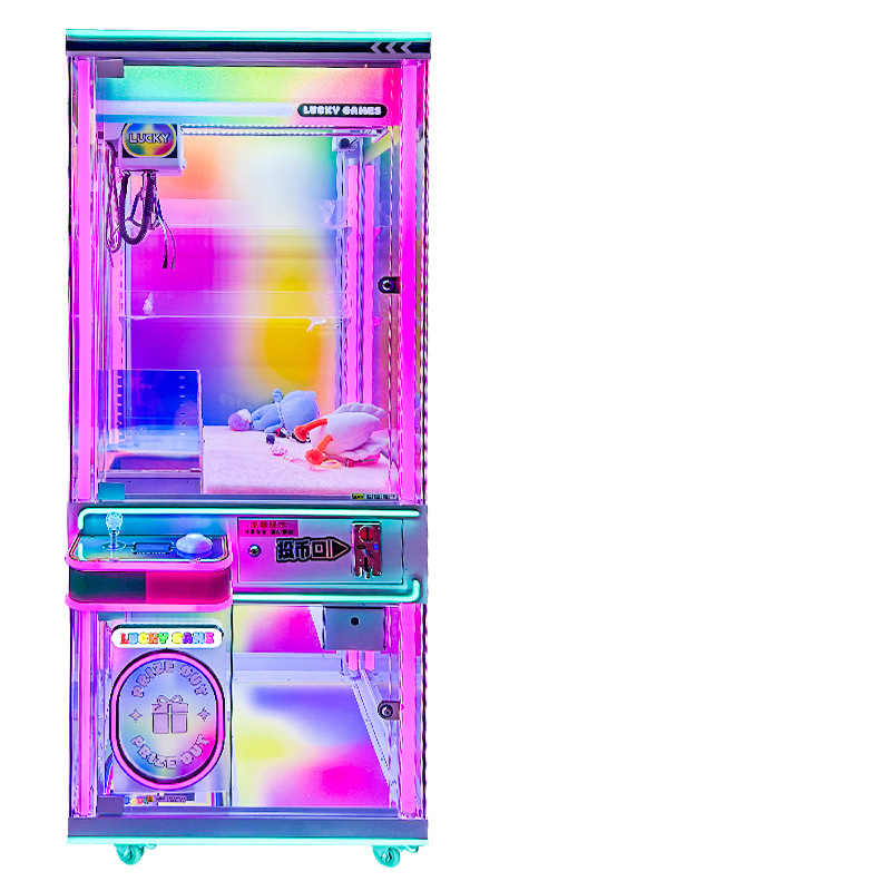 Machine à poupées néon colorée
