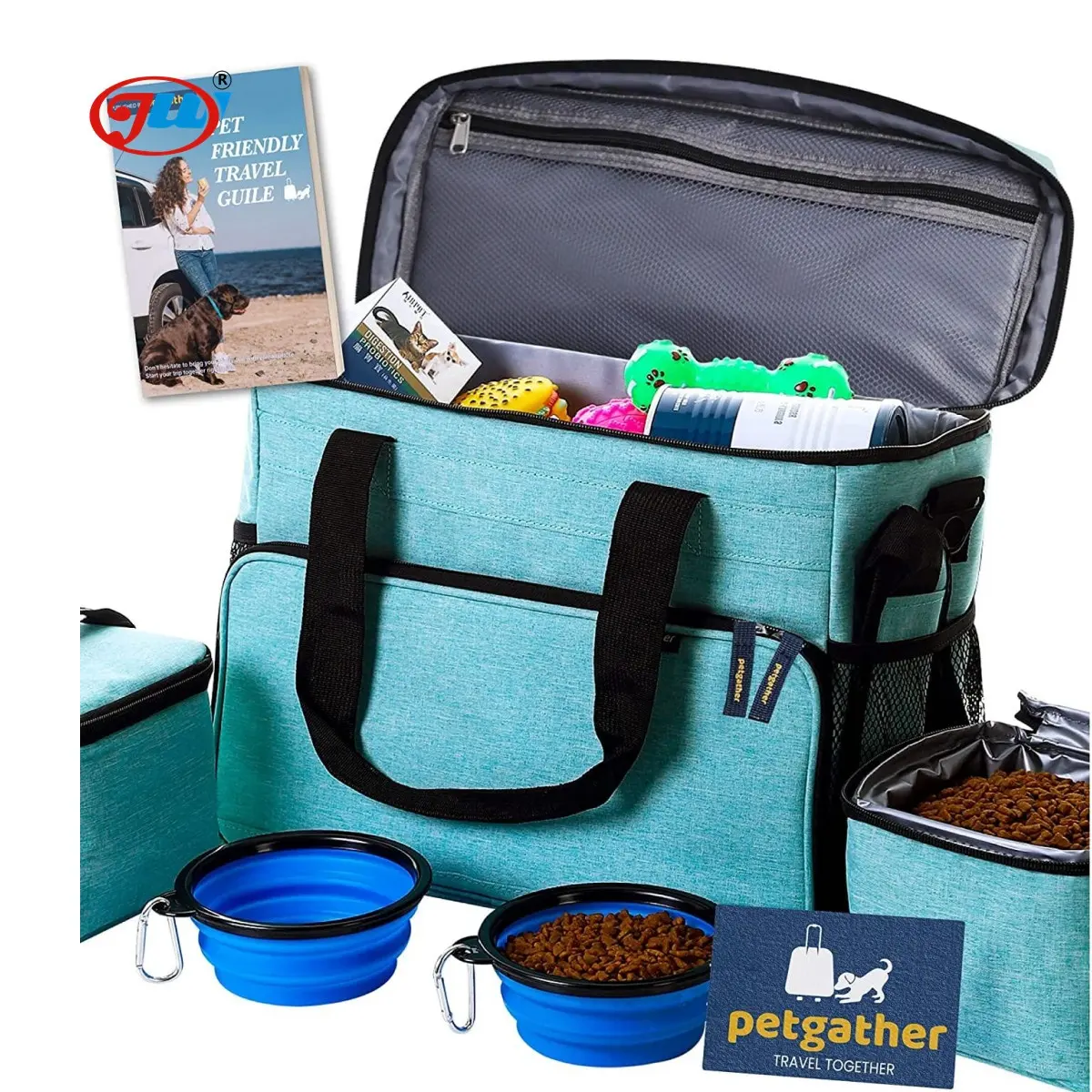 Köpek seyahat çantası malzemeleri köpek seyahat için, aksesuarları Ideal köpek seyahat kiti mavi yumuşak taraflı nefes sırt çantası