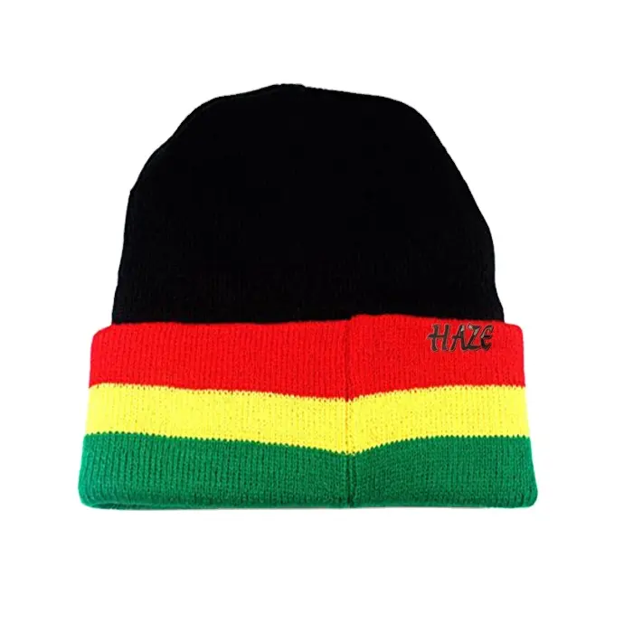 Gorros de lana de estilo jamaiquino, gorro de punto con patrón de ganchillo, a rayas, Reggae rasta, para invierno, novedad