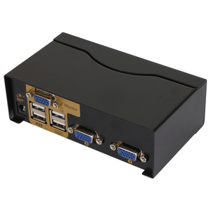 VCOM监视器KVM交换机2端口VGA 1080P 60Hz高清，带按钮红外遥控器，适用于电脑视频键盘鼠标打印机