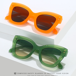 2025新作トレンディな猫アイフレームサングラスPCユニセックスUv400サングラスシェード女性男性カスタムロゴサングラスレトロ - Product Image 2