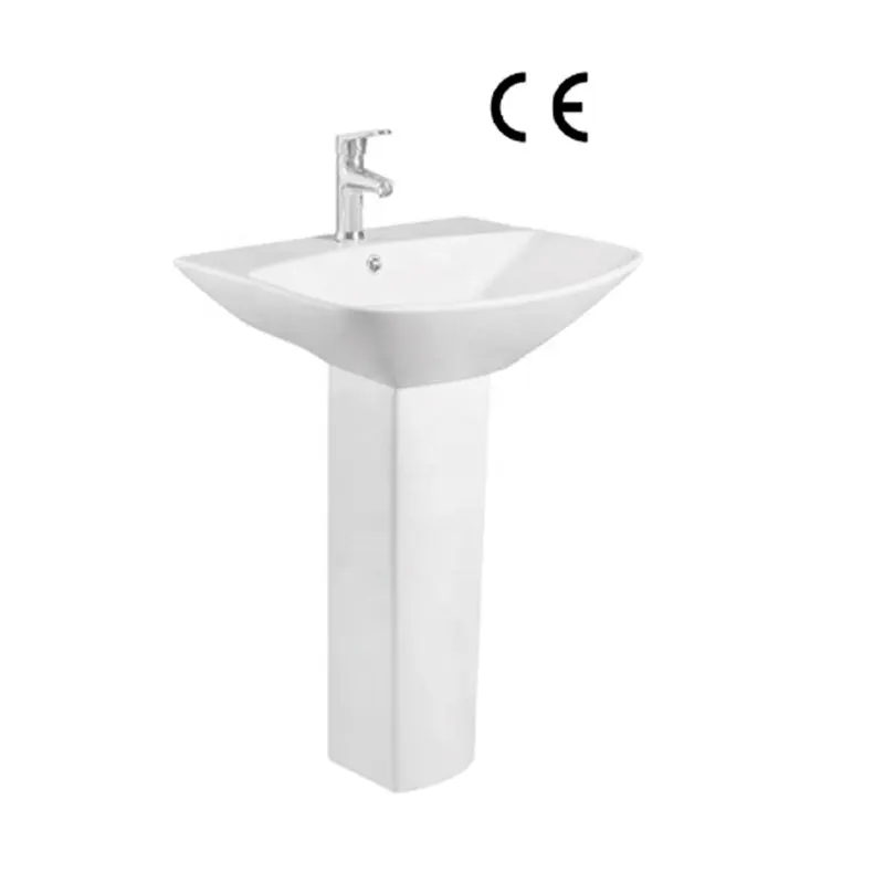 Hot sale chinês cerâmica sanitária ware design moderno banheiro acessórios pedestal wash basin preço para a bacia do oriente médio