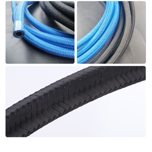 AN4 1/4 AN6 3/8 6 AN AN8 1/2 AN10 5/8ナイロンステンレス鋼編組ptfe燃料ホースE85黒PTFESS編組ホースライン - Product Image 5