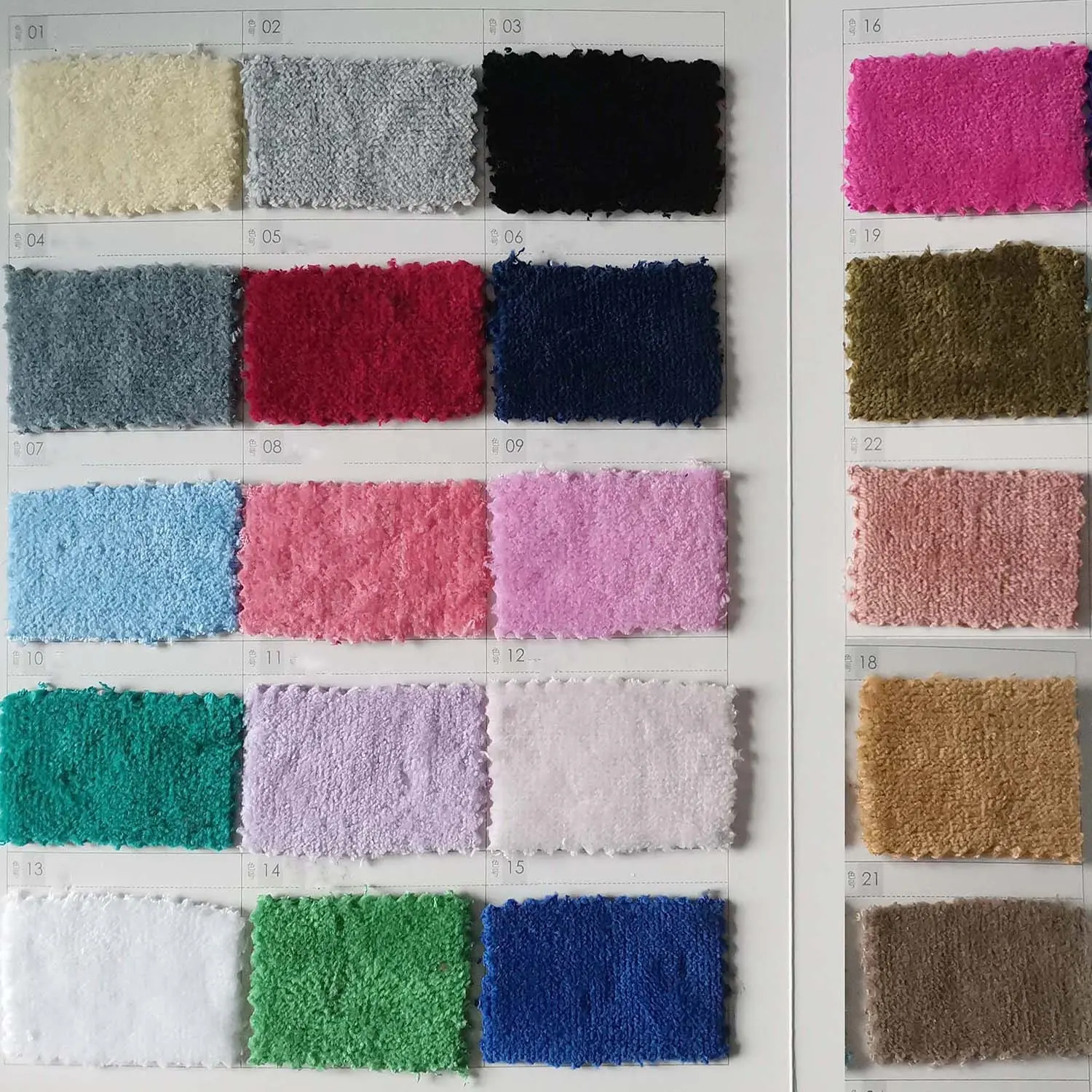 Commercio all'ingrosso di colori naturali solidi in tinta unita su un lato in spugna di cotone su un lato in velluto in spugna di tessuto
