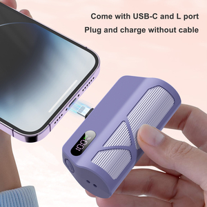 Toptan küçük 2 In 1 5000Mah 20W hızlı şarj acil Powerbank telefonu için LED ekran cep taşınabilir Mini güç bankalar - Product Image 2