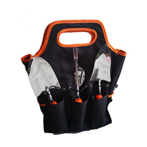 Cheap Orange Color Stainless Steel Garden Digging Raking Pruning <strong>Tool</strong> Set with Big <strong>Tool</strong> <strong>Bag</strong> - Product Image 5