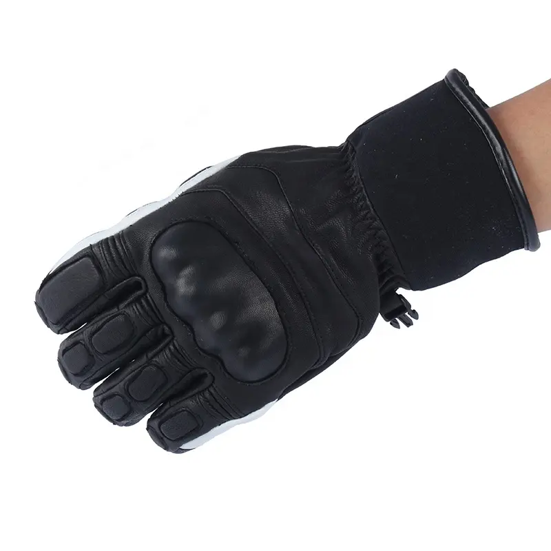 Sarung tangan berkendara kulit tahan air kustom desain baru sarung tangan Ski bersepeda luar ruangan sepeda motor balap