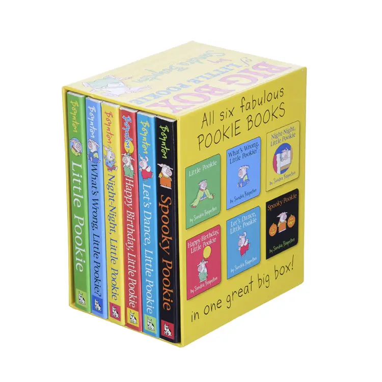 Impresión de cartón de papel grueso para niños, libro con esquinas redondas de historia corta en inglés, venta al por mayor, en caja