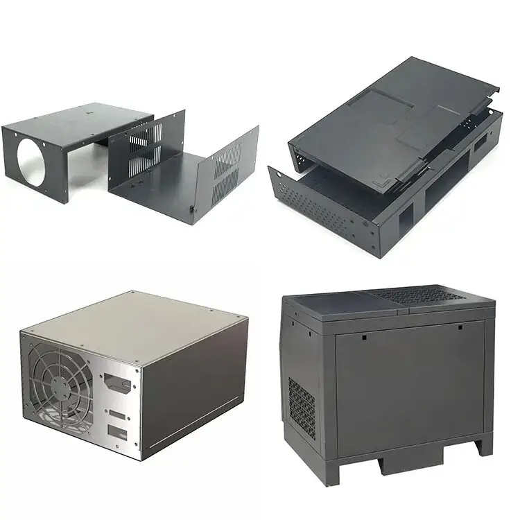 Chasis de estante de aluminio personalizado, caja de metal de desbarbado 4U de 19 pulgadas, carcasas de fabricación