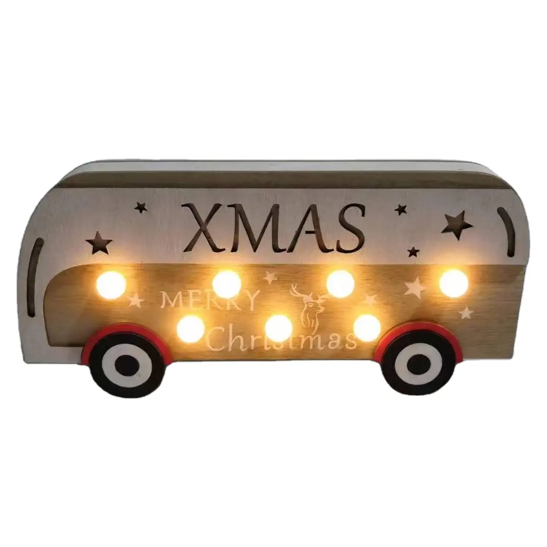 Handgefertigtes LED-Weihnachtslicht Auto-Dekorations-Acryl-Schmuck kleiner Elch Weihnachtsmann Anhänger Feiertag Geburtstag gepacktes Kunsthandwerk