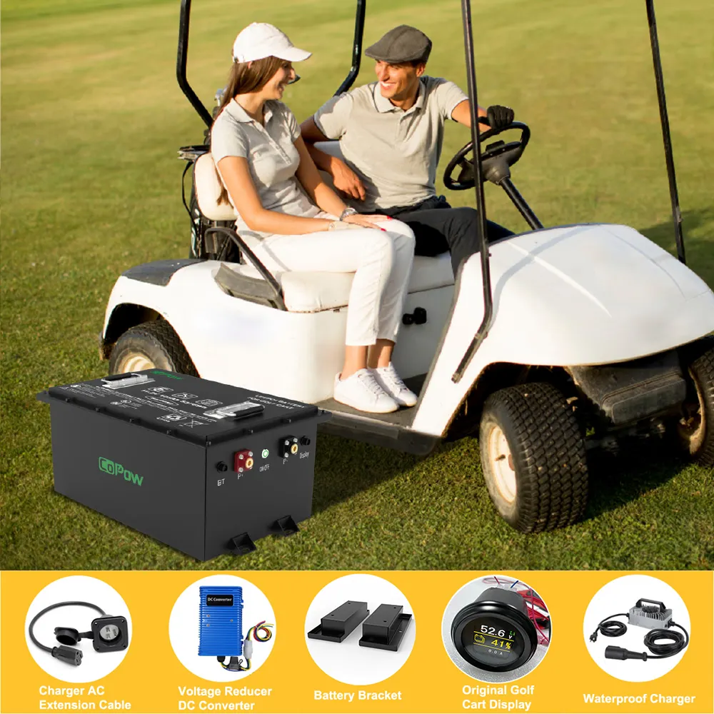 Baterai Keranjang golf Lithium Ion fosfat 36v 48V 105Ah 150Ah Lifepo4 baterai mobil lithium 48v troli golf