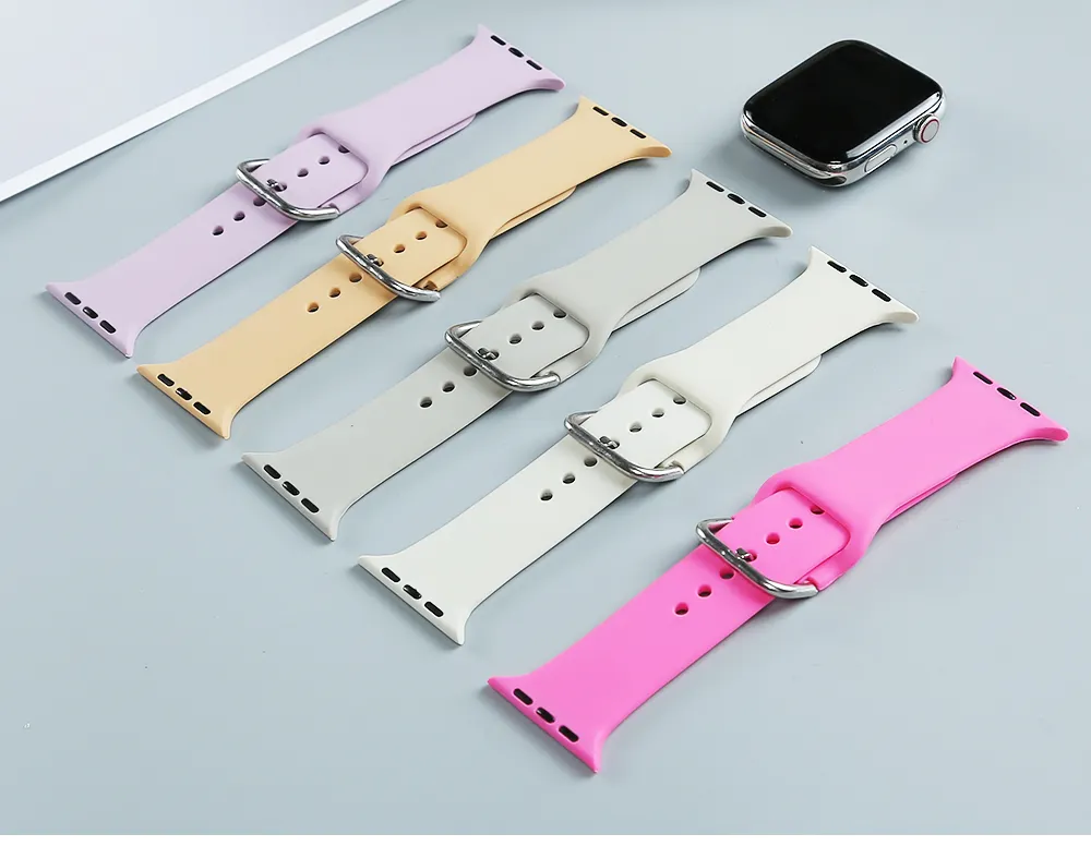 Luxe Designer Silicone Smart Horloge Bands Voor Apple Horloge Rubber Band Serie 7 6 5 4 Voor Iwatch Polsband 38 40 42 44 41 45Mm