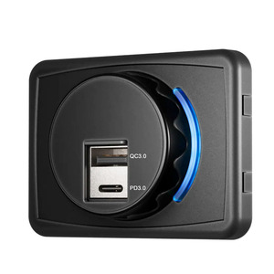 重型12v双USB QC3.0 PD快速充电器插座表面安装设计，适用于带发光二极管电源指示器的船用卡车房车 - Product Image 1