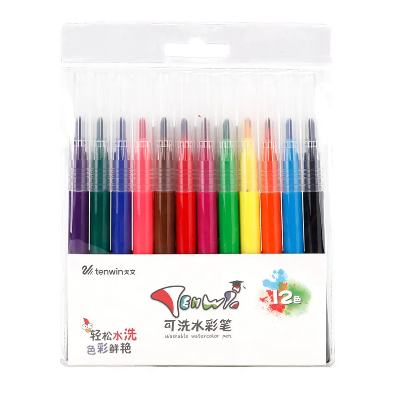 Tenwin Airbrush Pen 12 Stück Farbe und Zeichnung Wasch bare Marker mit elektrischer Sprüh farbe Pen Spray Art Air Marker für Kinder