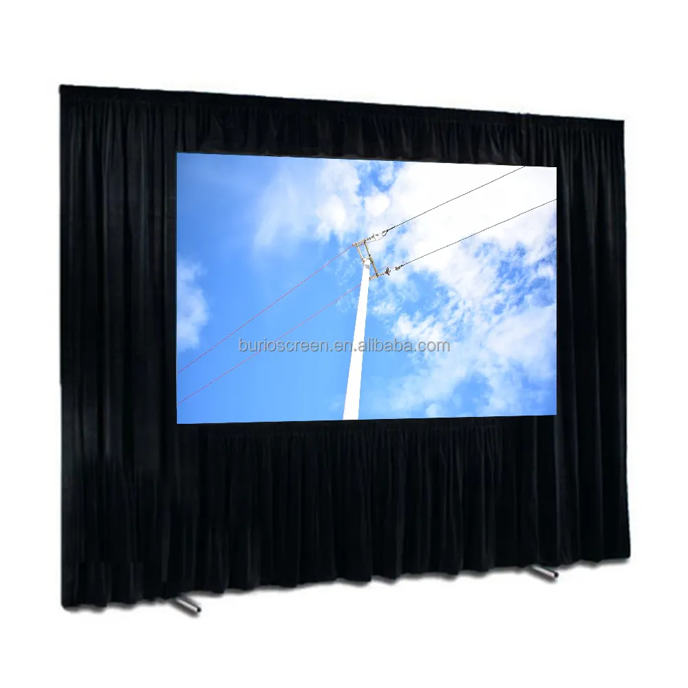 9 x16ft schnell faltbare Projektions wand Vorder-und Rückseite Außen projektions wand mit Vorhang-Kits