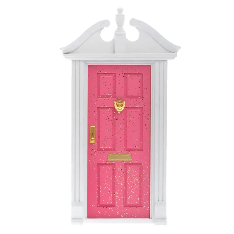Eco-friendly 112 scale Dollhouse Miniature Furniture Wooden Fairy Front Door